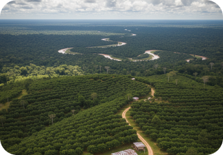 Aerial farmland